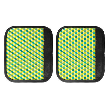 Green Geometric Cube Shape Pattern Print Handle Covers