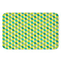 Green Geometric Cube Shape Pattern Print Indoor Door Mat