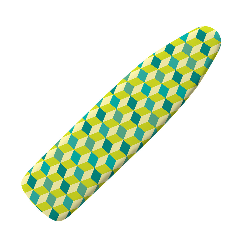 Green Geometric Cube Shape Pattern Print Ironing Board Cover