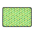 Green Geometric Cube Shape Pattern Print Kitchen Mat