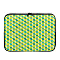 Green Geometric Cube Shape Pattern Print Laptop Sleeve