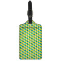 Green Geometric Cube Shape Pattern Print Luggage Tag