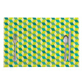 Green Geometric Cube Shape Pattern Print Placemat