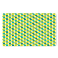 Green Geometric Cube Shape Pattern Print Polyester Doormat