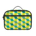 Green Geometric Cube Shape Pattern Print Portable Lunch Bag