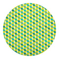 Green Geometric Cube Shape Pattern Print Round Blanket