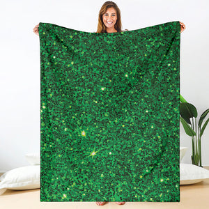 Green (NOT Real) Glitter Print Blanket