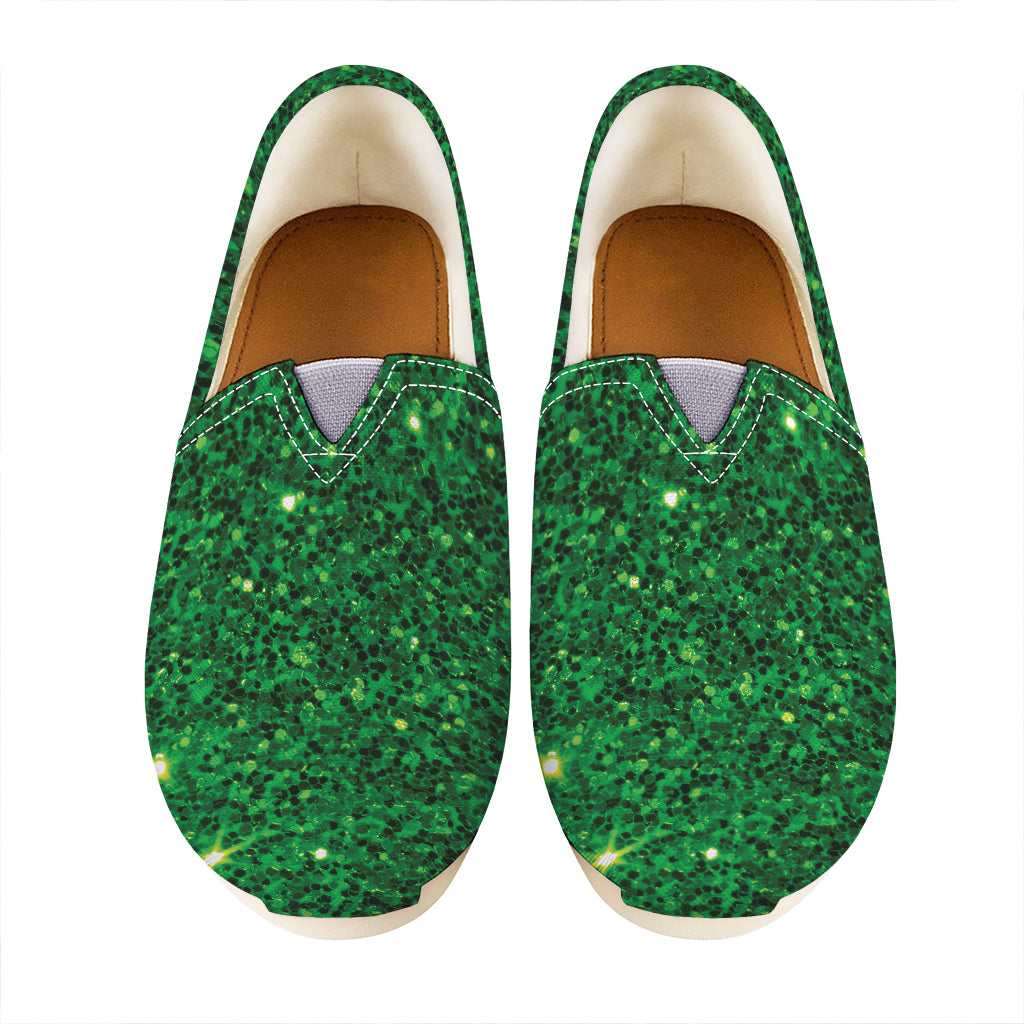Green Glitter Artwork Print (NOT Real Glitter) Casual Shoes