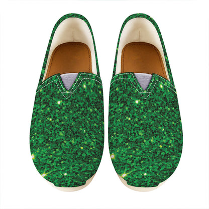Green Glitter Artwork Print (NOT Real Glitter) Casual Shoes
