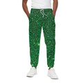 Green (NOT Real) Glitter Print Cotton Sweatpants