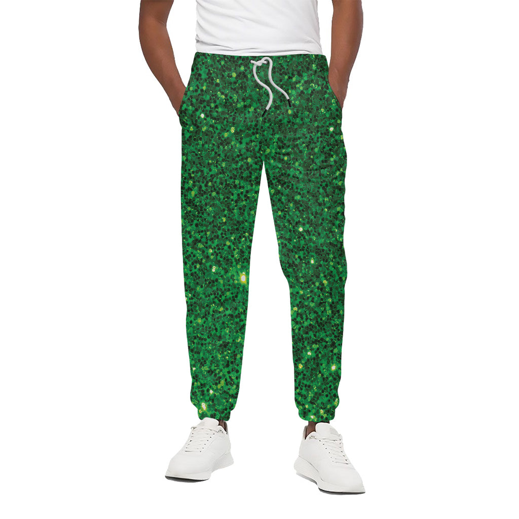 Green Glitter Artwork Print (NOT Real Glitter) Cotton Pants