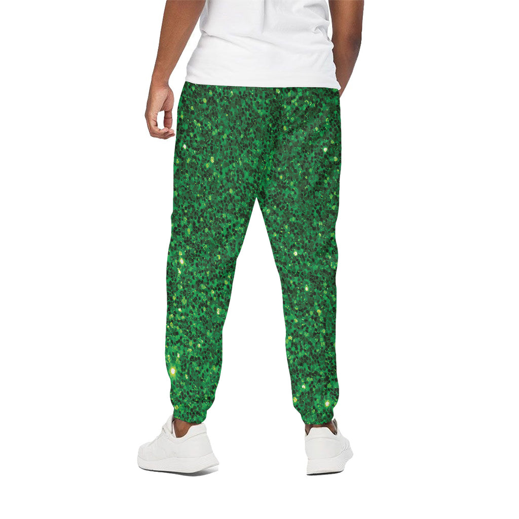 Green Glitter Artwork Print (NOT Real Glitter) Cotton Pants