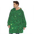 Green (NOT Real) Glitter Print Hoodie Blanket