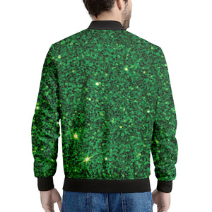 Green Glitter Artwork Print (NOT Real Glitter) Men's Bomber Jacket