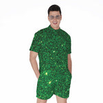 Green Glitter Artwork Print (NOT Real Glitter) Men's Rompers