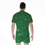 Green Glitter Artwork Print (NOT Real Glitter) Men's Rompers