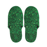 Green Glitter Artwork Print (NOT Real Glitter) Slippers