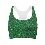 Green Glitter Artwork Print (NOT Real Glitter) Women's Sports Bra