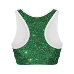 Green Glitter Artwork Print (NOT Real Glitter) Women's Sports Bra