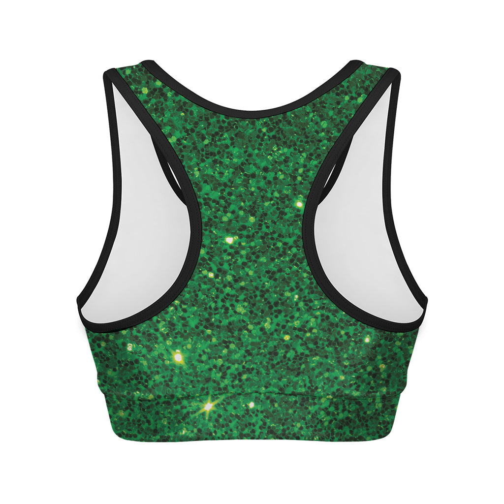 Green Glitter Artwork Print (NOT Real Glitter) Women's Sports Bra