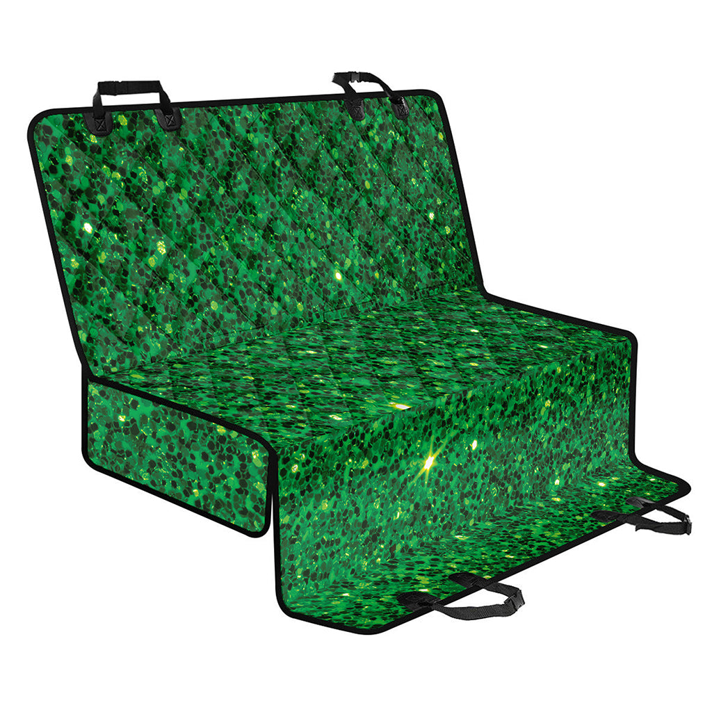 Green (NOT Real) Glitter Print Pet Car Back Seat Cover