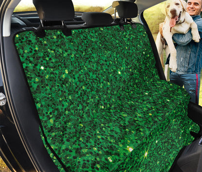 Green (NOT Real) Glitter Print Pet Car Back Seat Cover