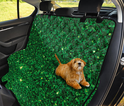 Green (NOT Real) Glitter Print Pet Car Back Seat Cover