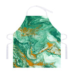 Green Gold Liquid Marble Print Adjustable Apron