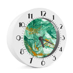 Green Gold Liquid Marble Print Alarm Clock