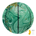 Green Gold Liquid Marble Print Basketball