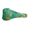 Green Gold Liquid Marble Print Bicycle Seat Cover