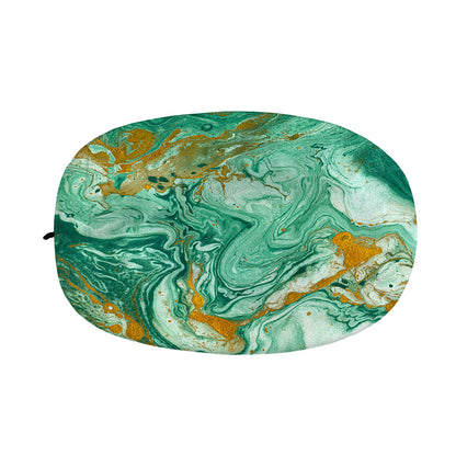 Green Gold Liquid Marble Print Car Side Mirror Covers