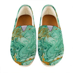 Green Gold Liquid Marble Print Casual Shoes