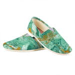 Green Gold Liquid Marble Print Casual Shoes