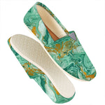 Green Gold Liquid Marble Print Casual Shoes