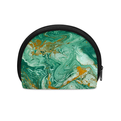 Green Gold Liquid Marble Print Coin Purse