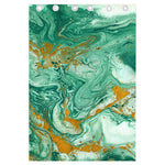 Green Gold Liquid Marble Print Curtain