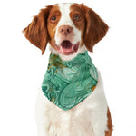 Green Gold Liquid Marble Print Dog Bandana