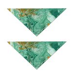 Green Gold Liquid Marble Print Dog Bandana