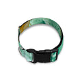 Green Gold Liquid Marble Print Dog Collar