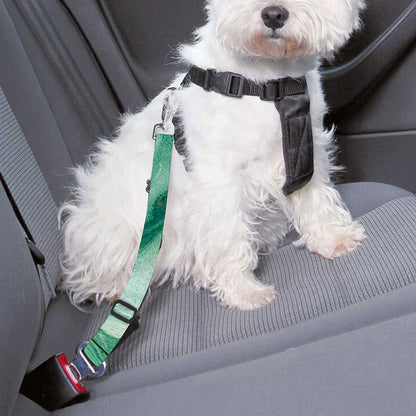 Green Gold Liquid Marble Print Dog Seat Belt