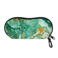 Green Gold Liquid Marble Print Glasses Case