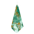 Green Gold Liquid Marble Print Hand Towel