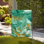 Green Gold Liquid Marble Print House Flag