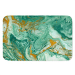 Green Gold Liquid Marble Print Indoor Door Mat