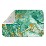 Green Gold Liquid Marble Print Indoor Door Mat