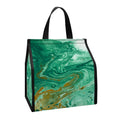 Green Gold Liquid Marble Print Insulated Lunch Tote