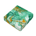Green Gold Liquid Marble Print Outdoor Seat Cushion Cover