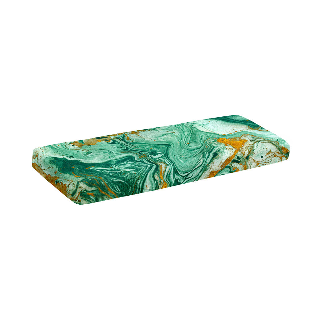 Green Gold Liquid Marble Print Piano Keyboard Cover