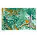 Green Gold Liquid Marble Print Placemat
